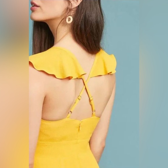 Anthropologie Yellow Ruffle Maxi Dress - Picture 3 of 10